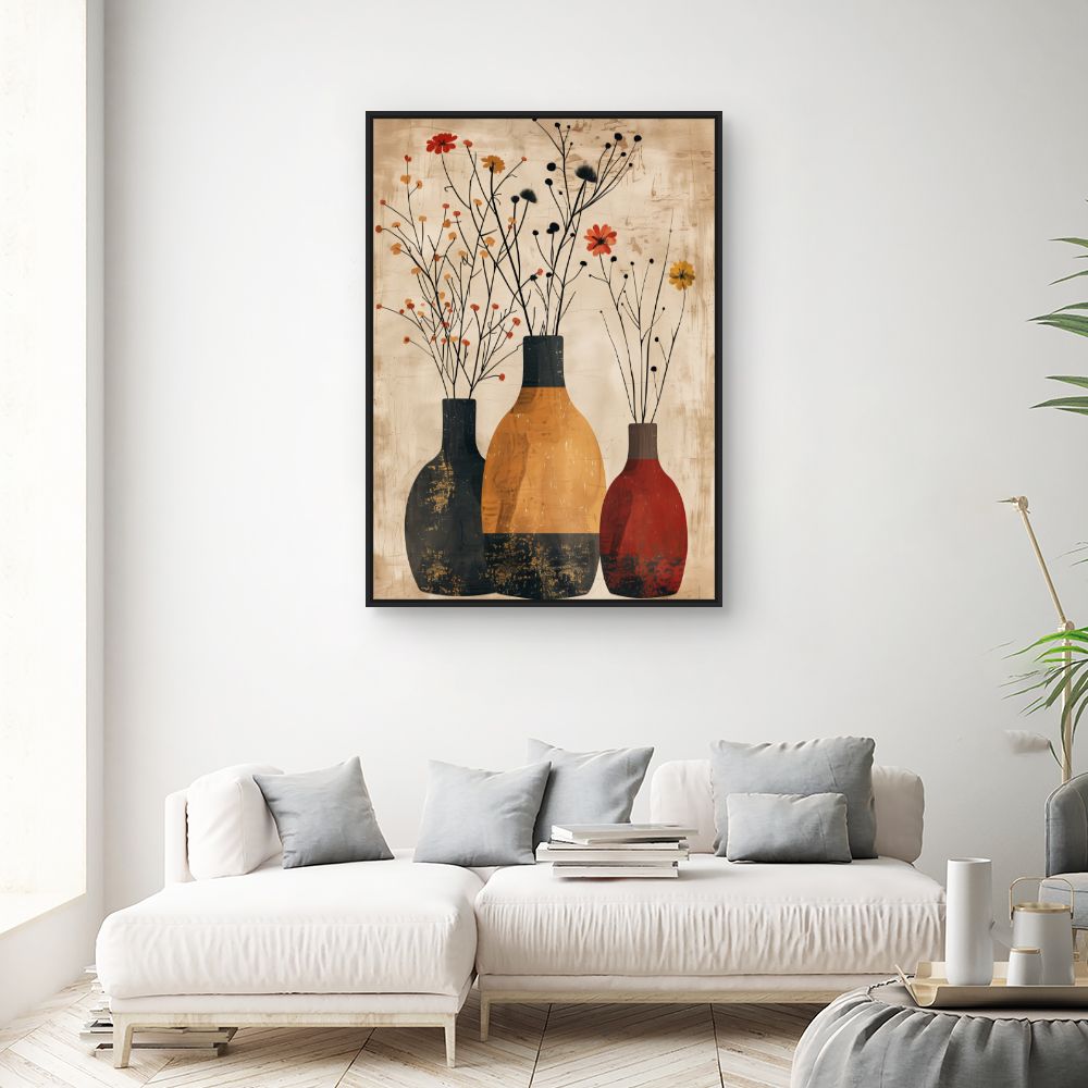 Toile "Vases floraux élégants"