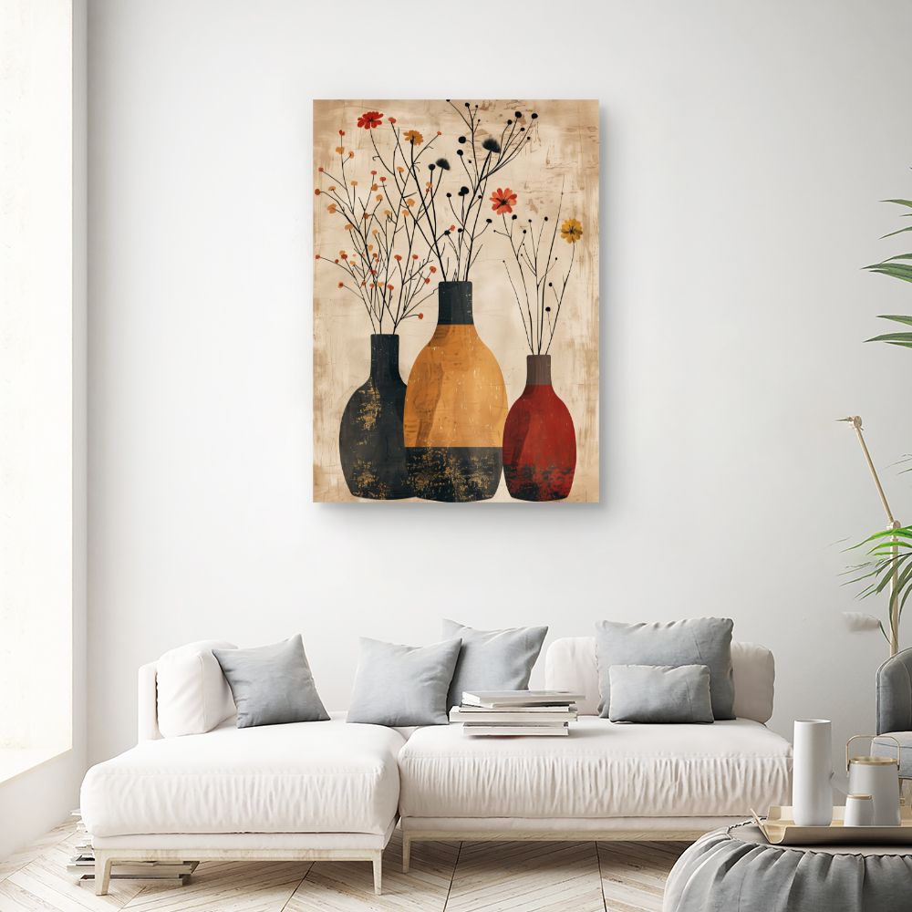 Toile "Vases floraux élégants"