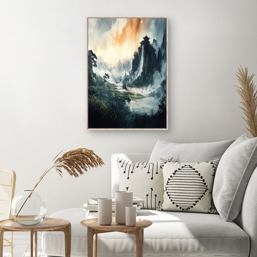 Toile Paysage montagneux serein – toile cadre naturel (slide 1, 60×90)