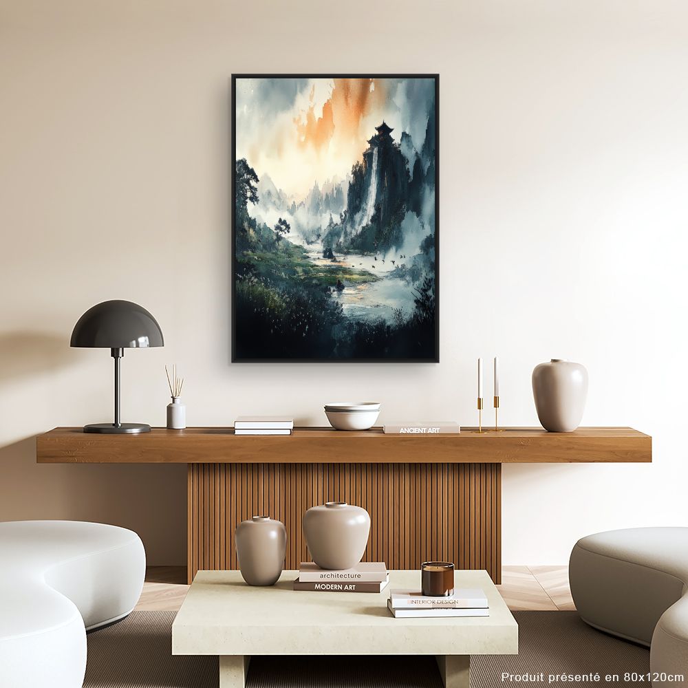 Schilderij "Serene berglandschap"