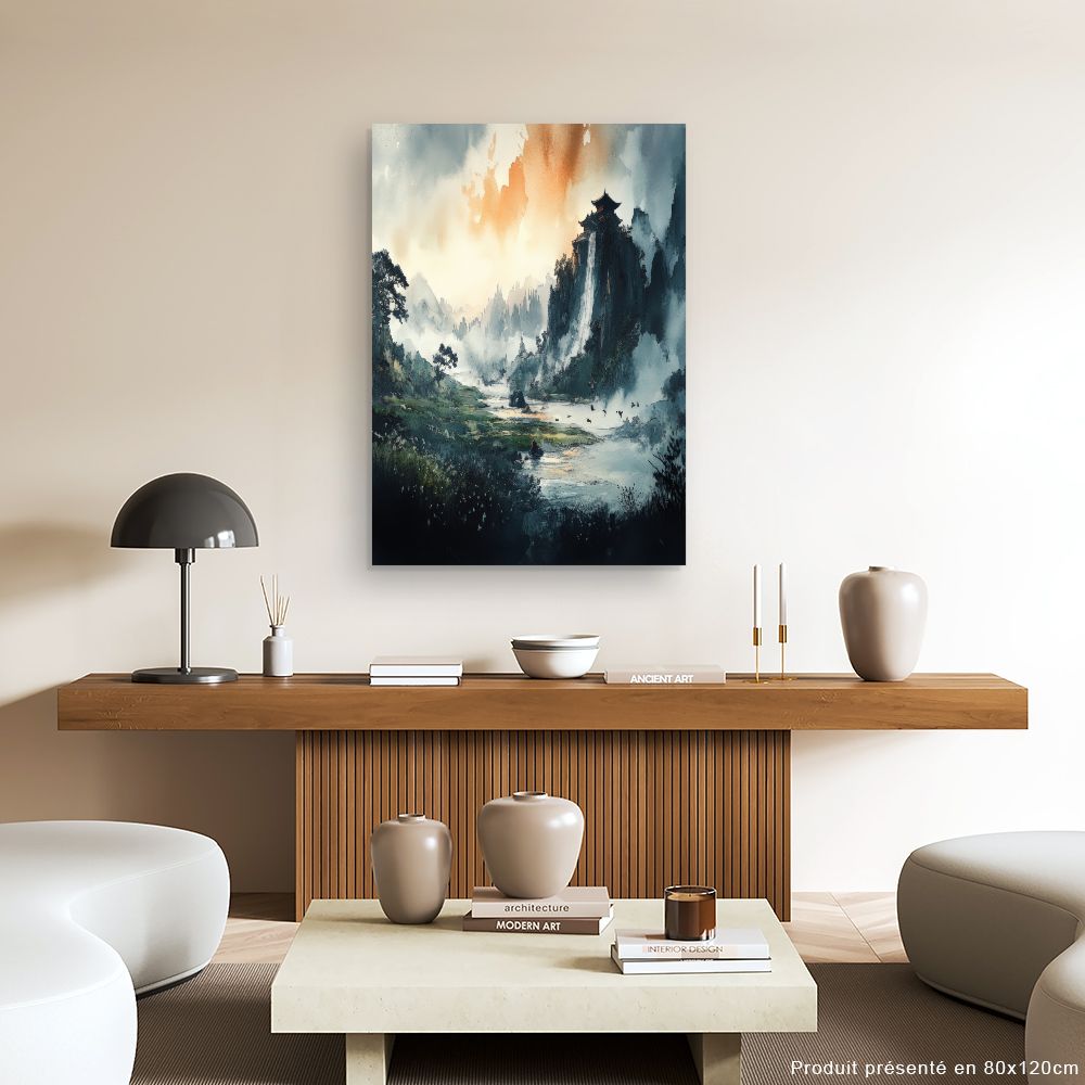 Schilderij "Serene berglandschap"