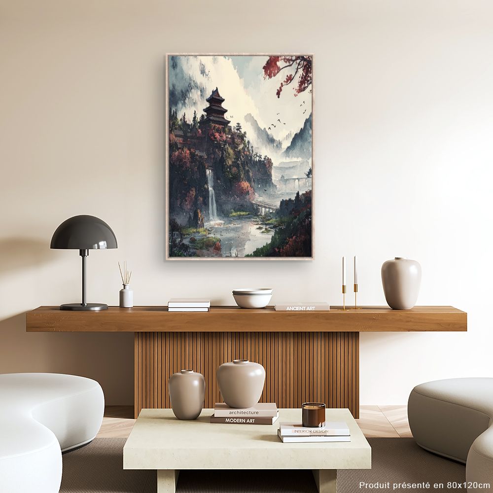 Schilderij "Serene Aziatische landschap"