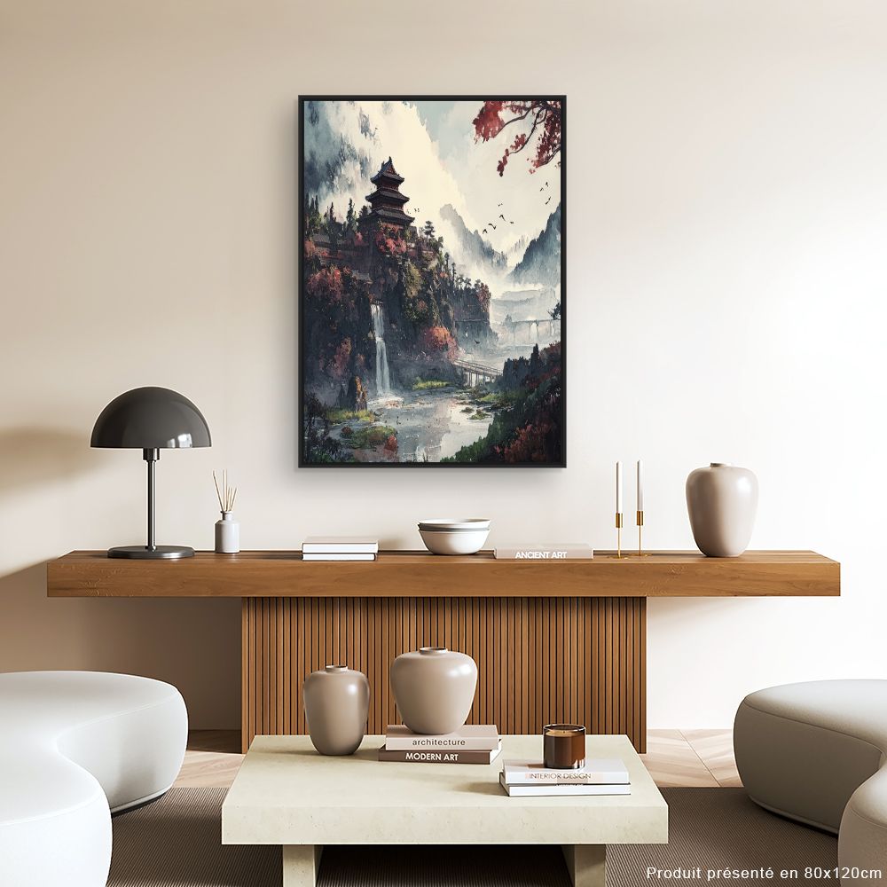 Schilderij "Serene Aziatische landschap"