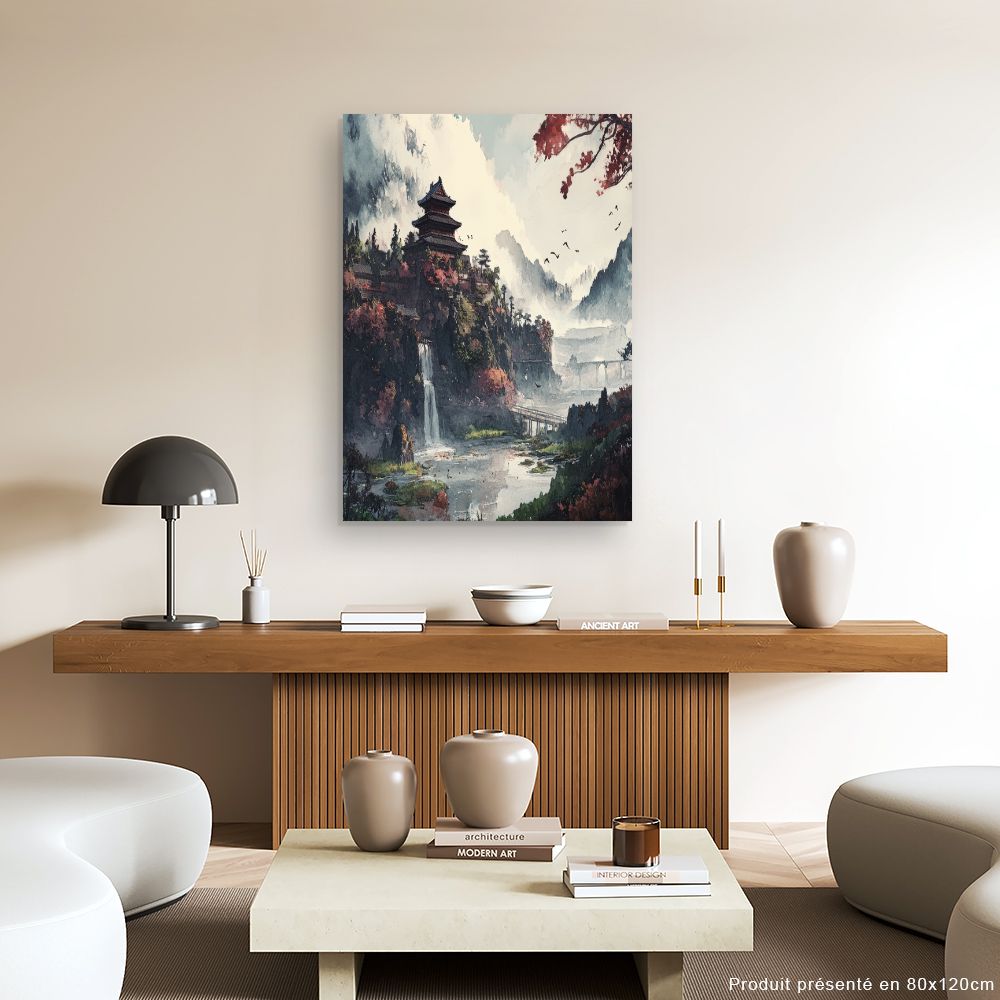 Schilderij "Serene Aziatische landschap"