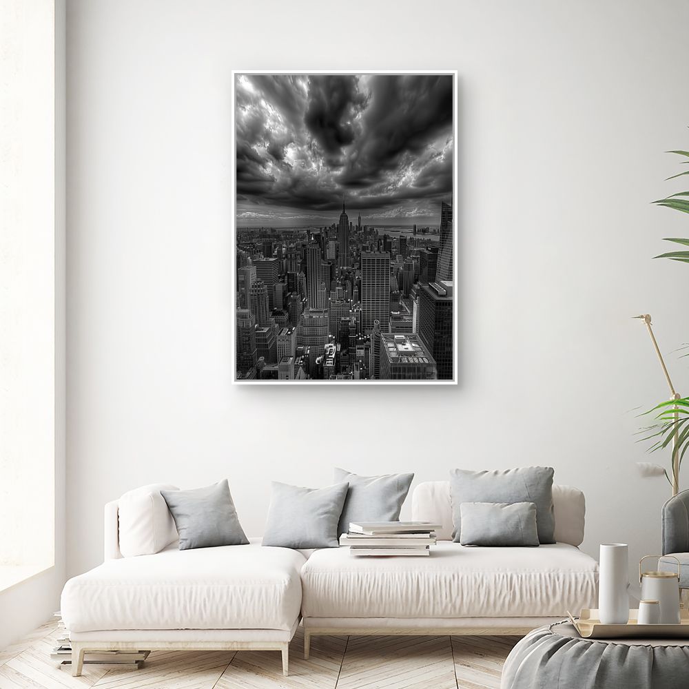 Toile "Ciel orageux urbain"