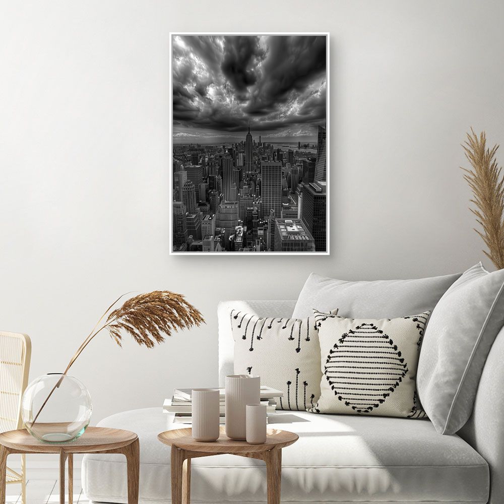 Toile "Ciel orageux urbain"
