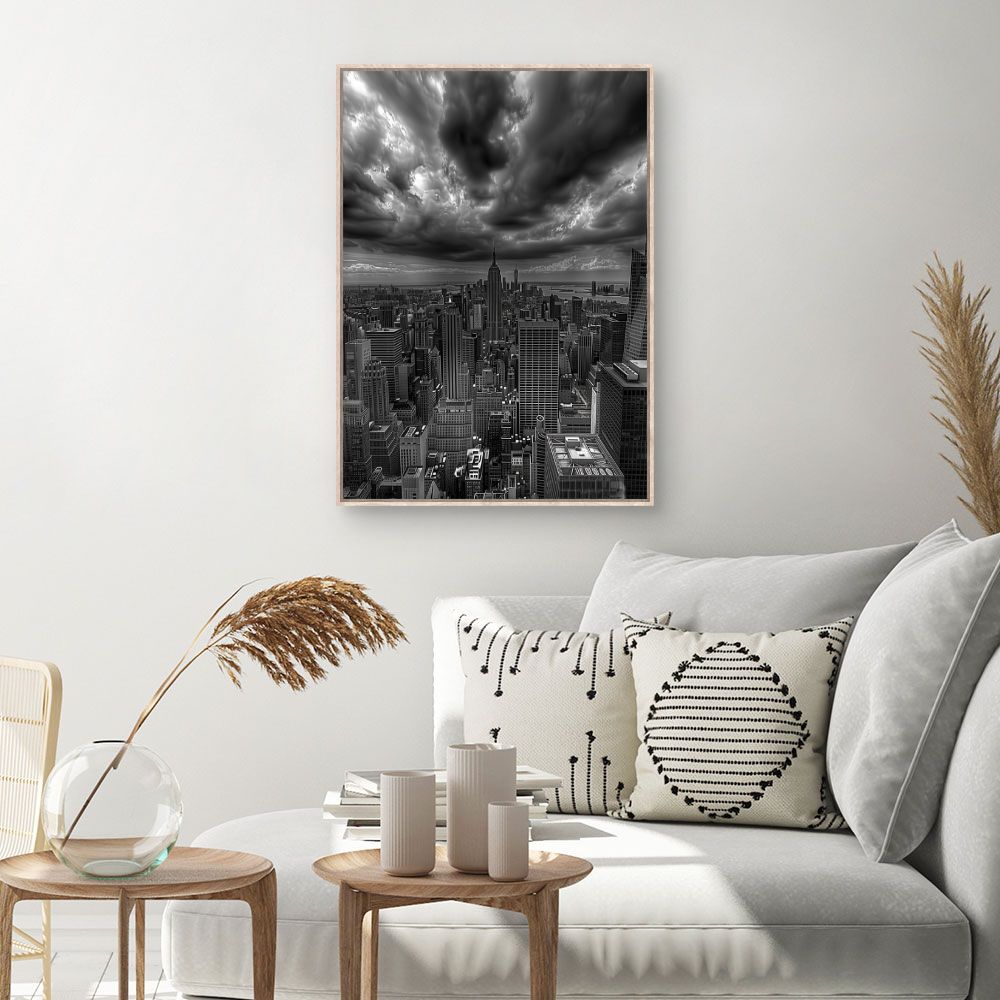 Toile Ciel orageux urbain – toile cadre naturel (slide 1, 60×90)