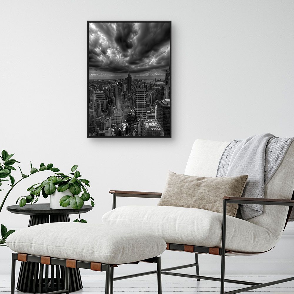 Toile "Ciel orageux urbain"