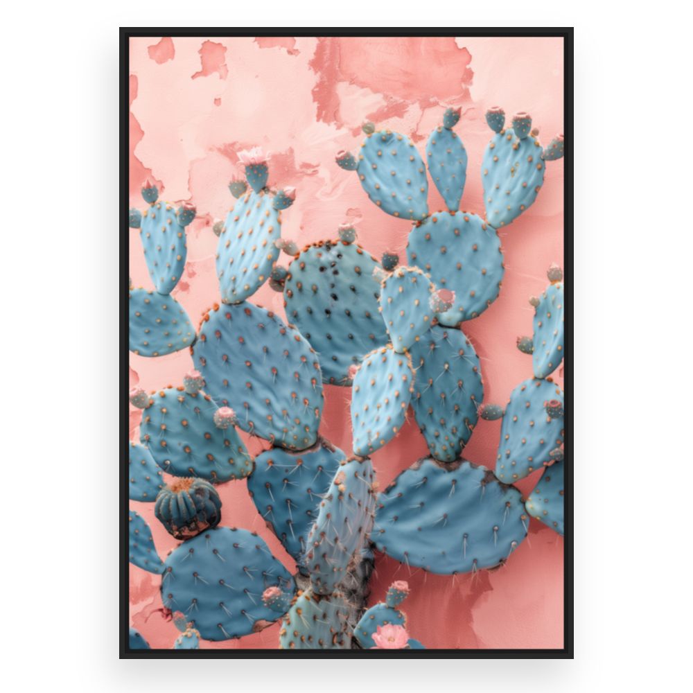 Toile Cactus pastel – toile cadre noir (slide 3)
