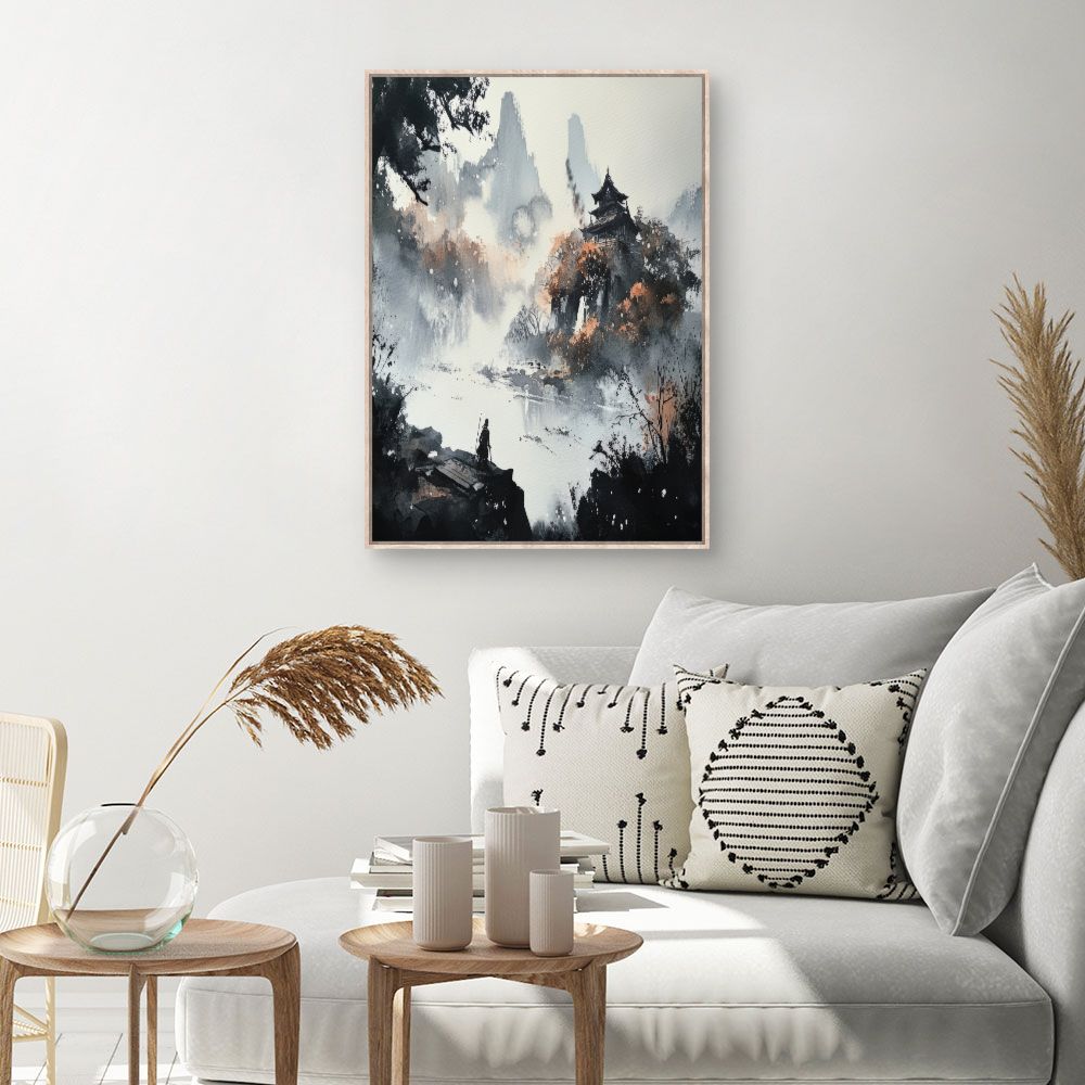 Toile Paysage brumeux intrigant – toile cadre naturel (slide 1, 60×90)
