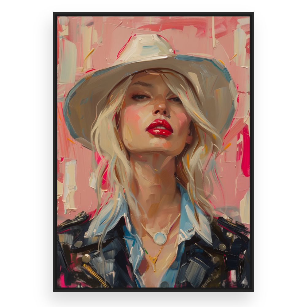 Toile Portrait audacieux – toile cadre noir (slide 3)