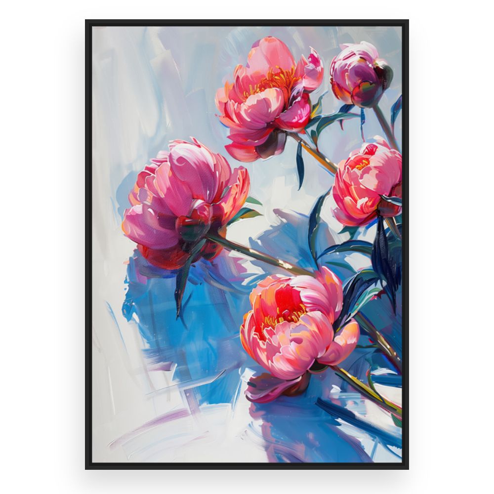 Toile Fleurs éclatantes – toile cadre noir (slide 3)