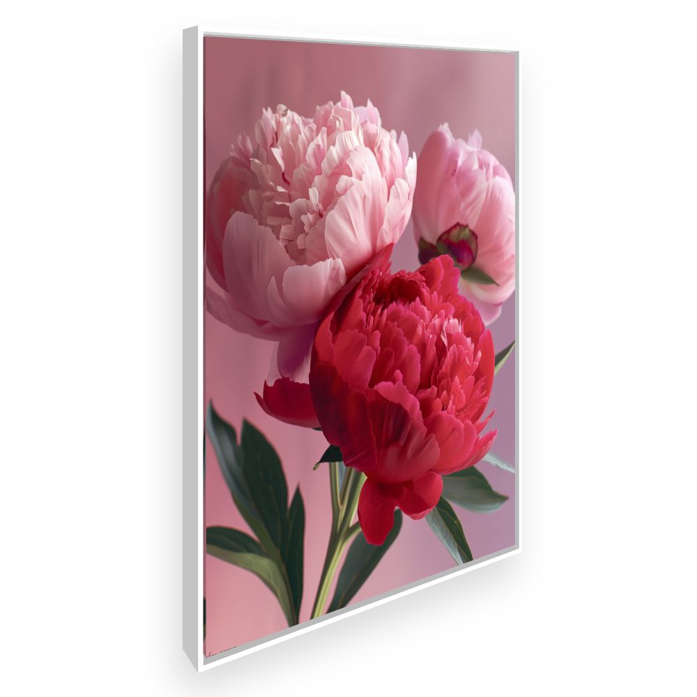 Toile Pivoines élégantes – toile cadre blanc (slide 2)