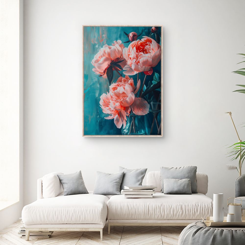 Toile "Pivoines éclatantes"