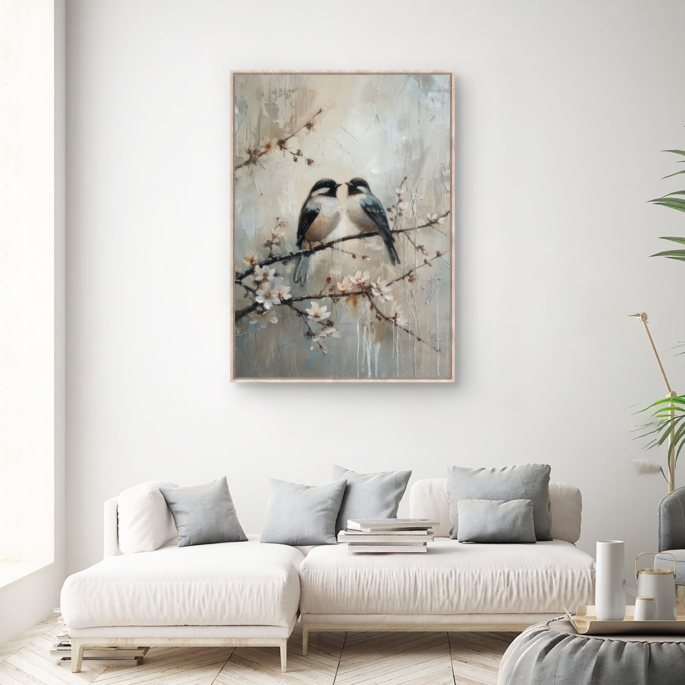 Toile "Oiseaux sur branche"