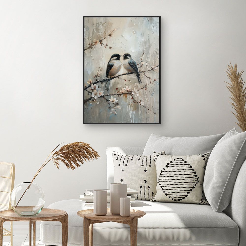 Toile "Oiseaux sur branche"