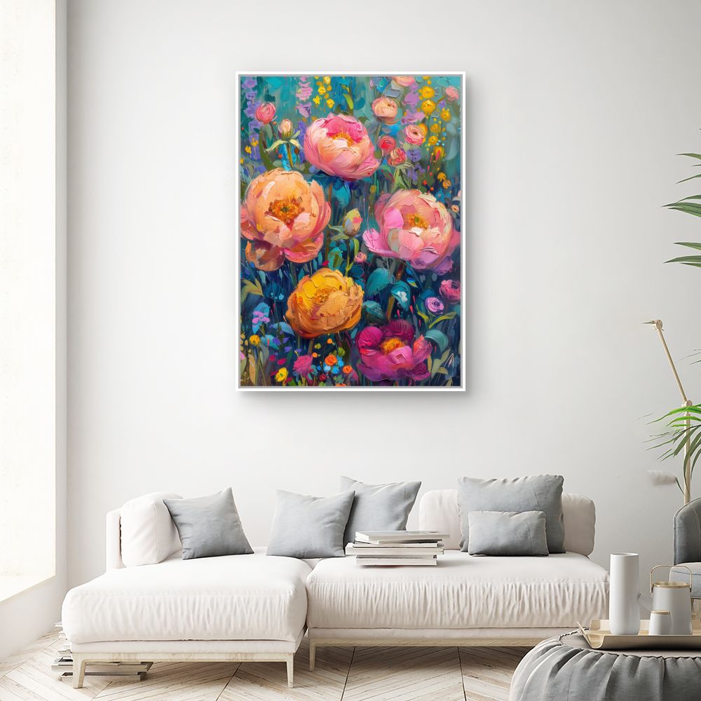 Schilderij "Stralende bloemen"
