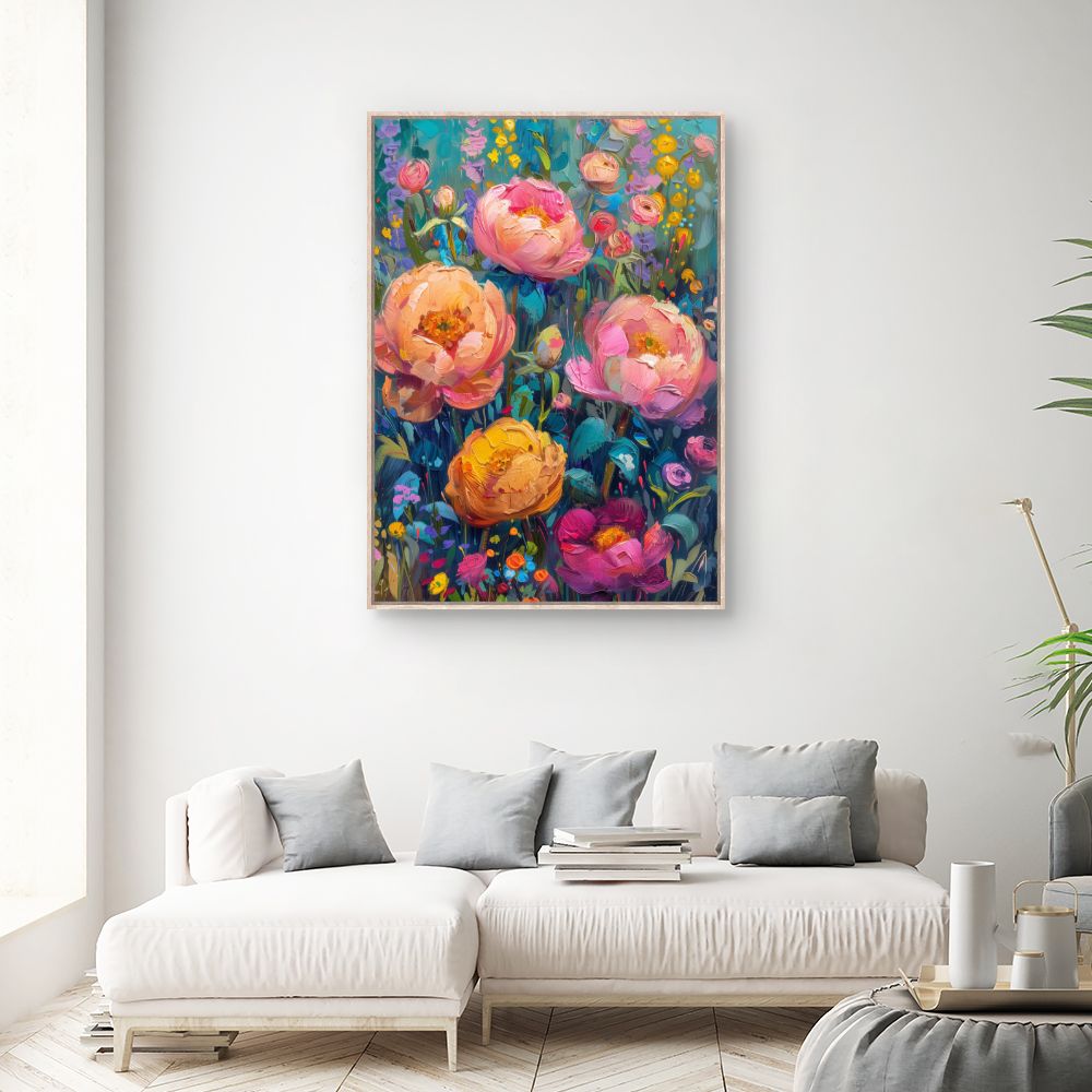 Schilderij "Stralende bloemen"