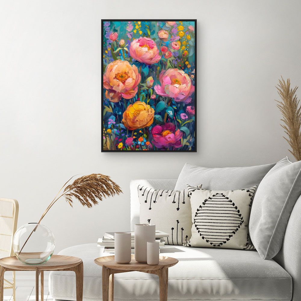 Schilderij "Stralende bloemen"