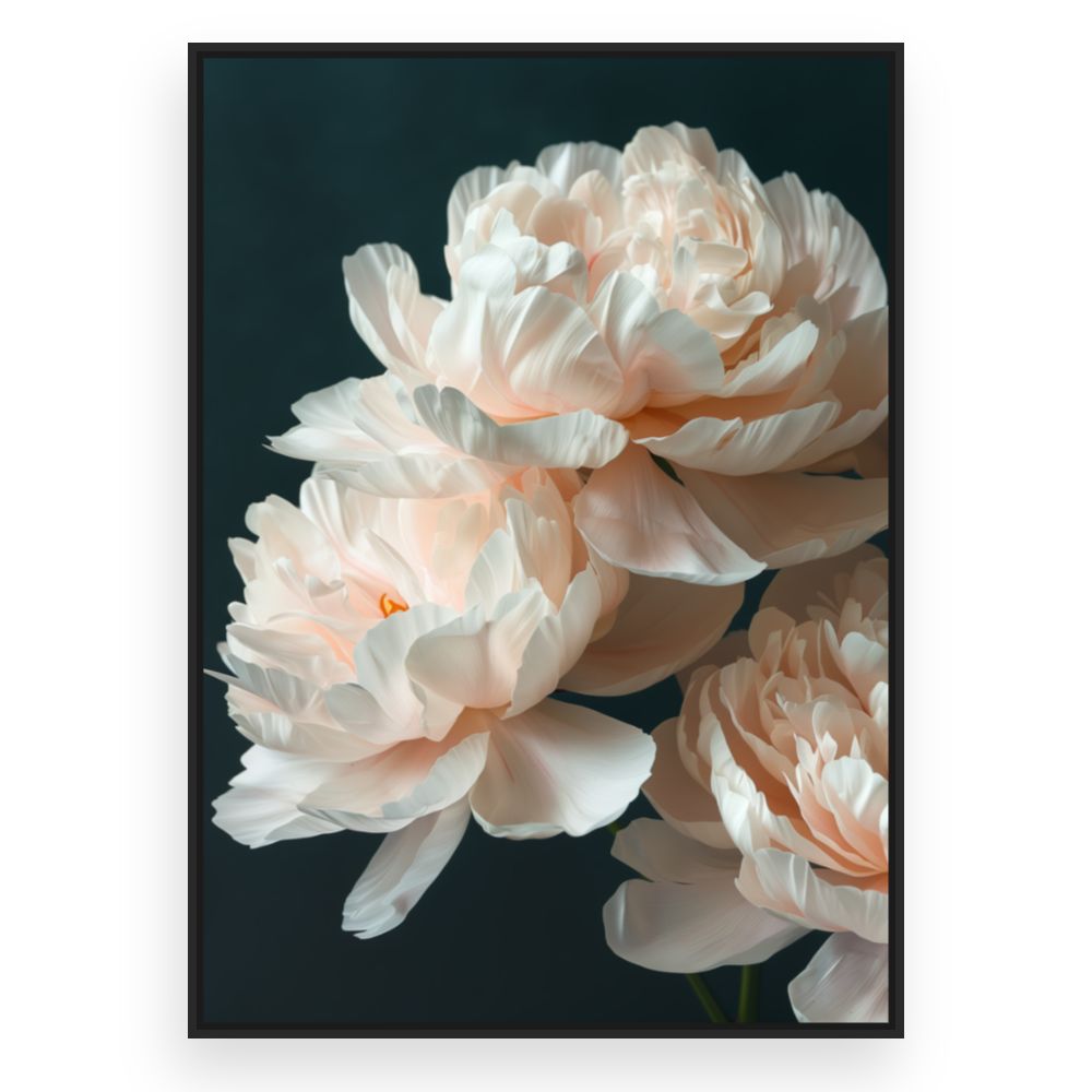 Toile Fleurs élégantes – toile cadre noir (slide 3)