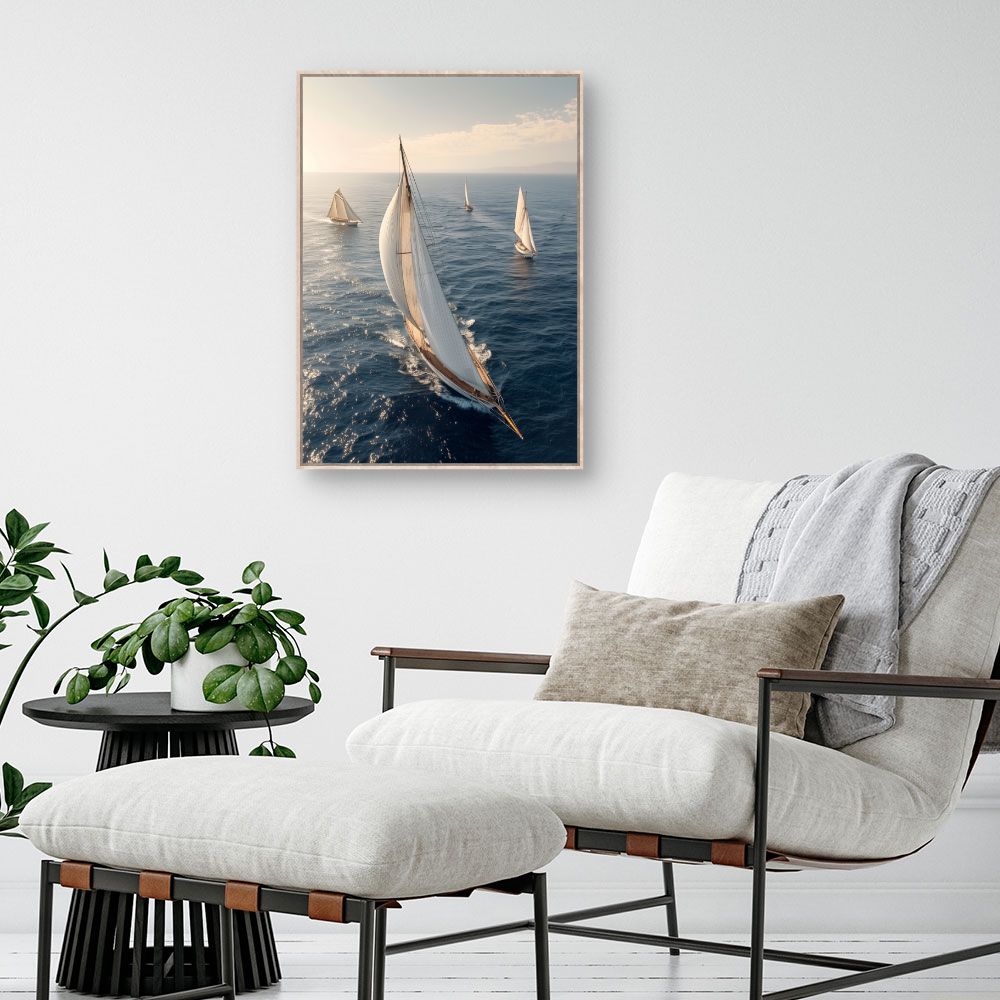 Schilderij "Zeilboten op zee"