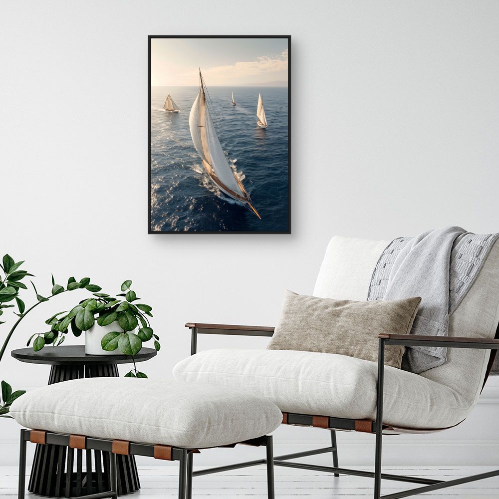 Schilderij "Zeilboten op zee"