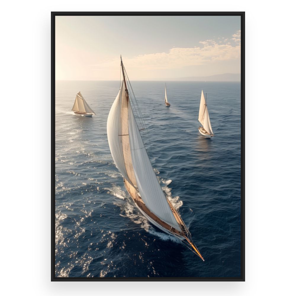 Toile Voiliers en mer – toile cadre noir (slide 3)