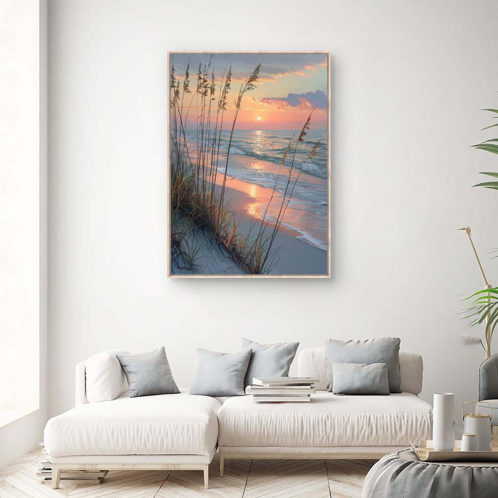 Toile "Coucher de soleil marin"