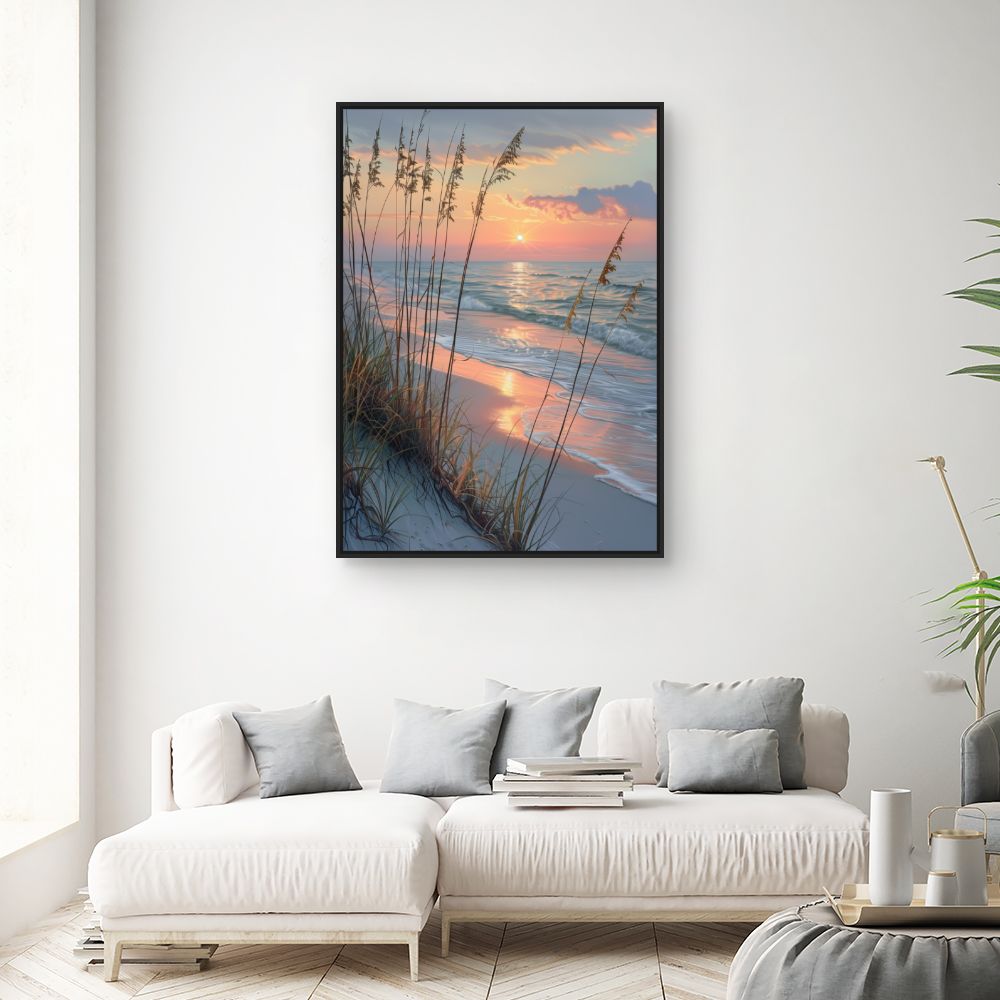 Toile "Coucher de soleil marin"