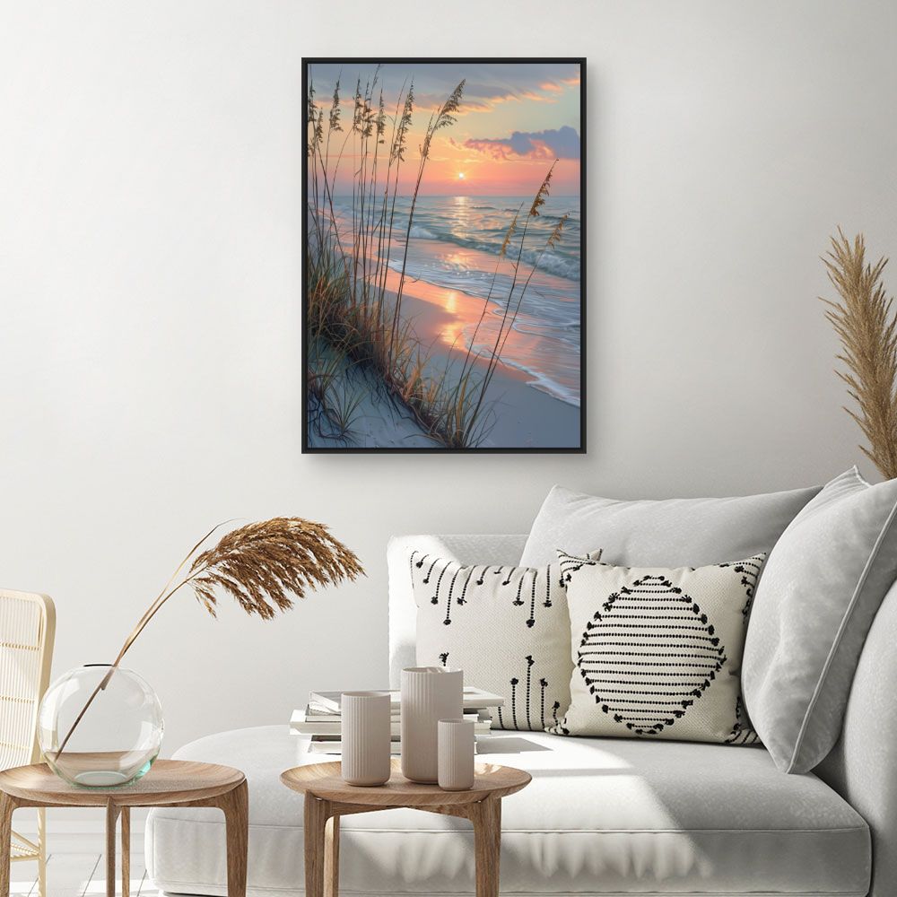 Toile "Coucher de soleil marin"