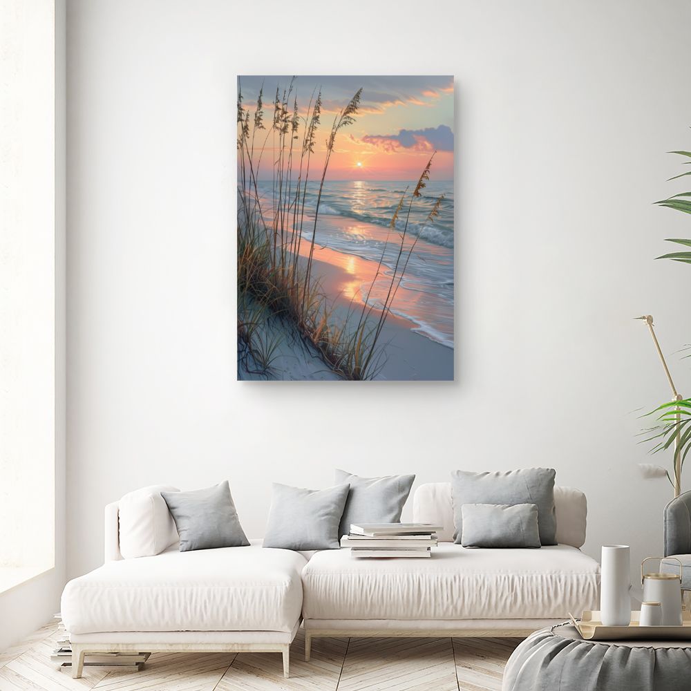 Toile "Coucher de soleil marin"