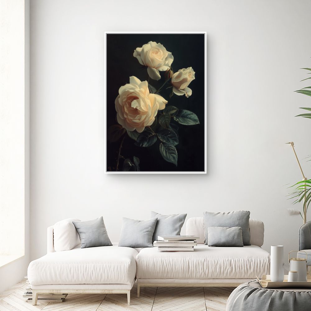 Schilderij "Elegante bloeiende rozen"