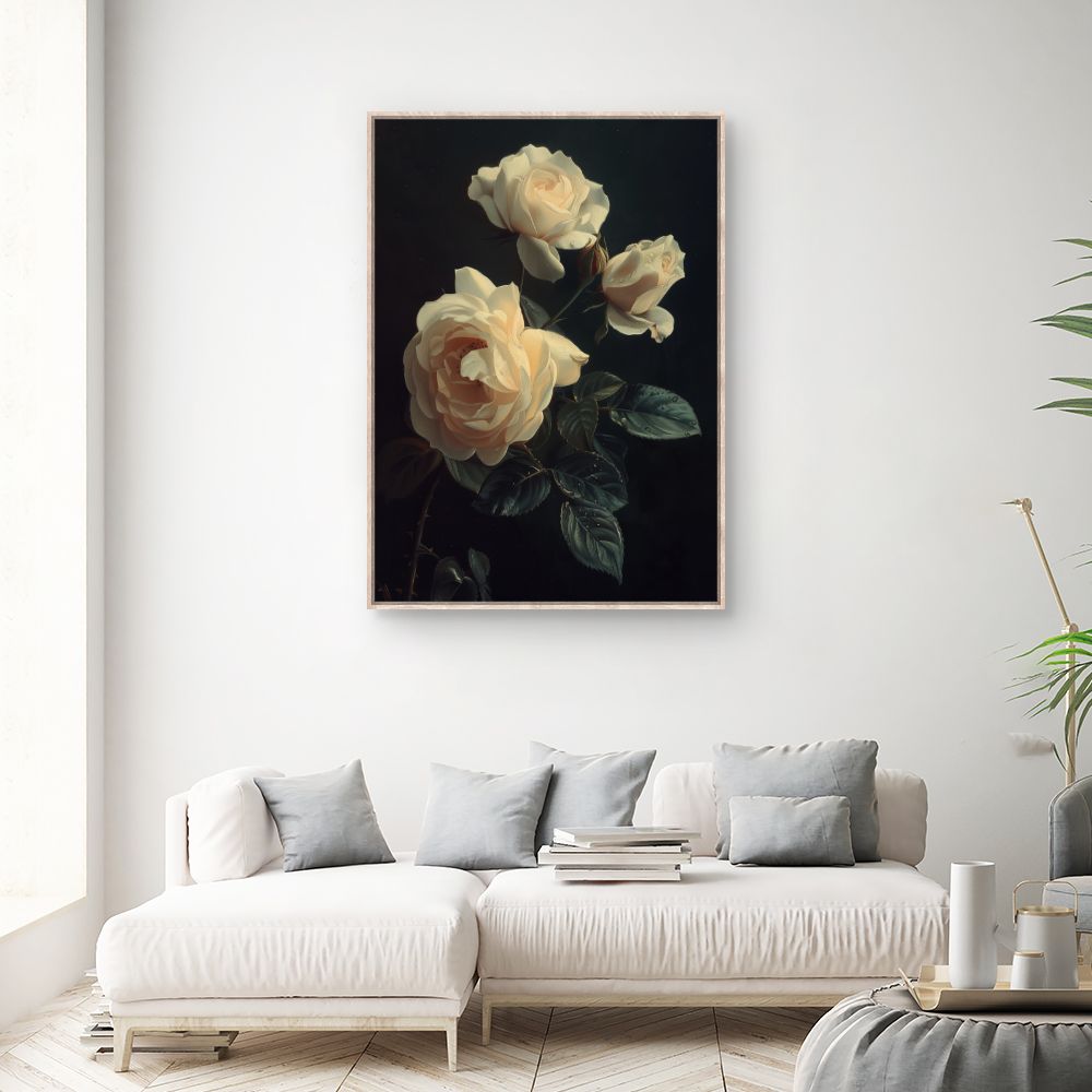 Schilderij "Elegante bloeiende rozen"