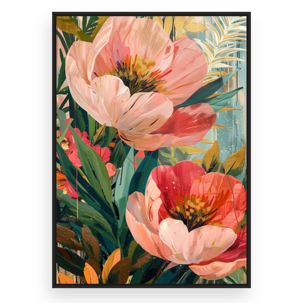 Toile Fleurs vibrantes – toile cadre noir (slide 3)