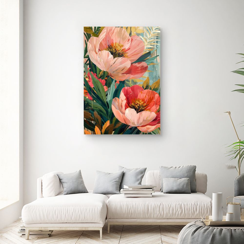 Toile "Fleurs vibrantes"