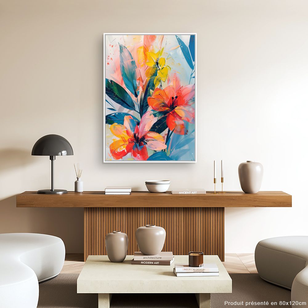 Toile "Fleurs vibrantes"