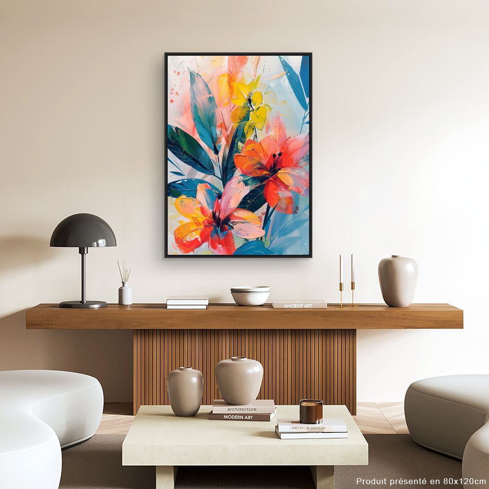 Toile "Fleurs vibrantes"