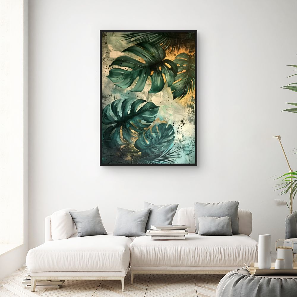 Schilderij "Weelderig exotisch gebladerte"