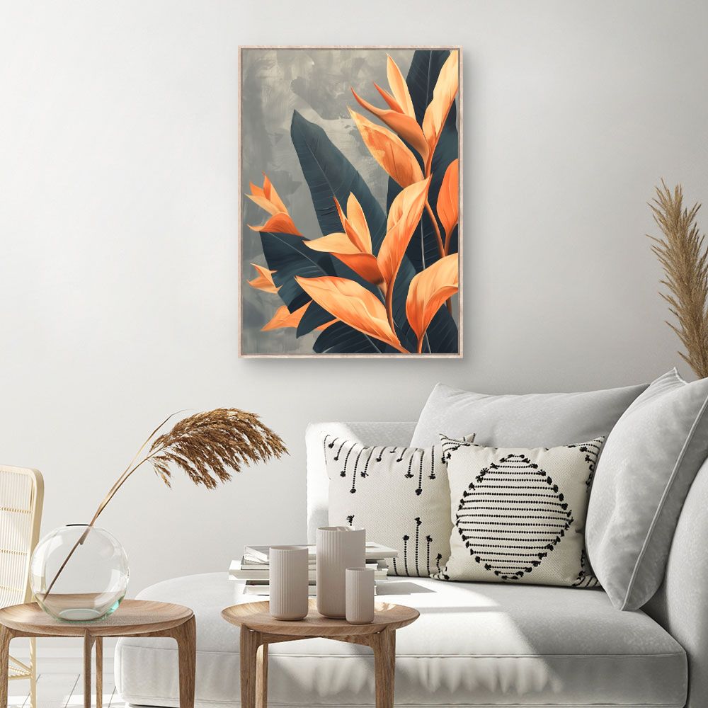 Toile Feuilles élégantes – toile cadre naturel (slide 1, 60×90)