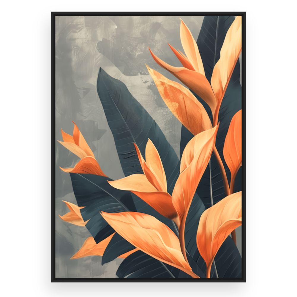 Toile Feuilles élégantes – toile cadre noir (slide 3)