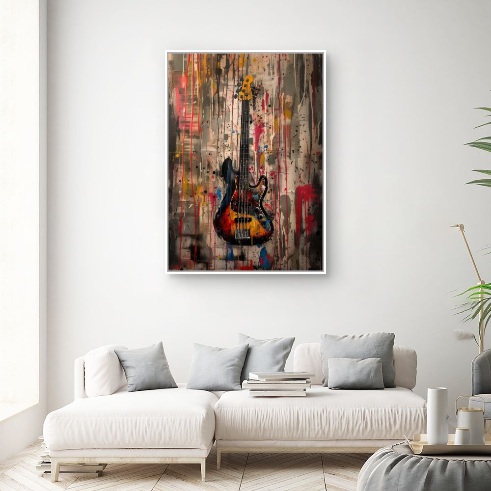 Toile "Guitare éclatante"