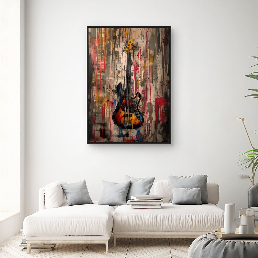 Toile "Guitare éclatante"