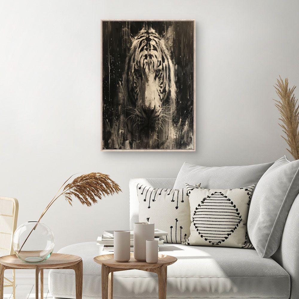 Toile Tigre majestueux – toile cadre naturel (slide 1, 60×90)