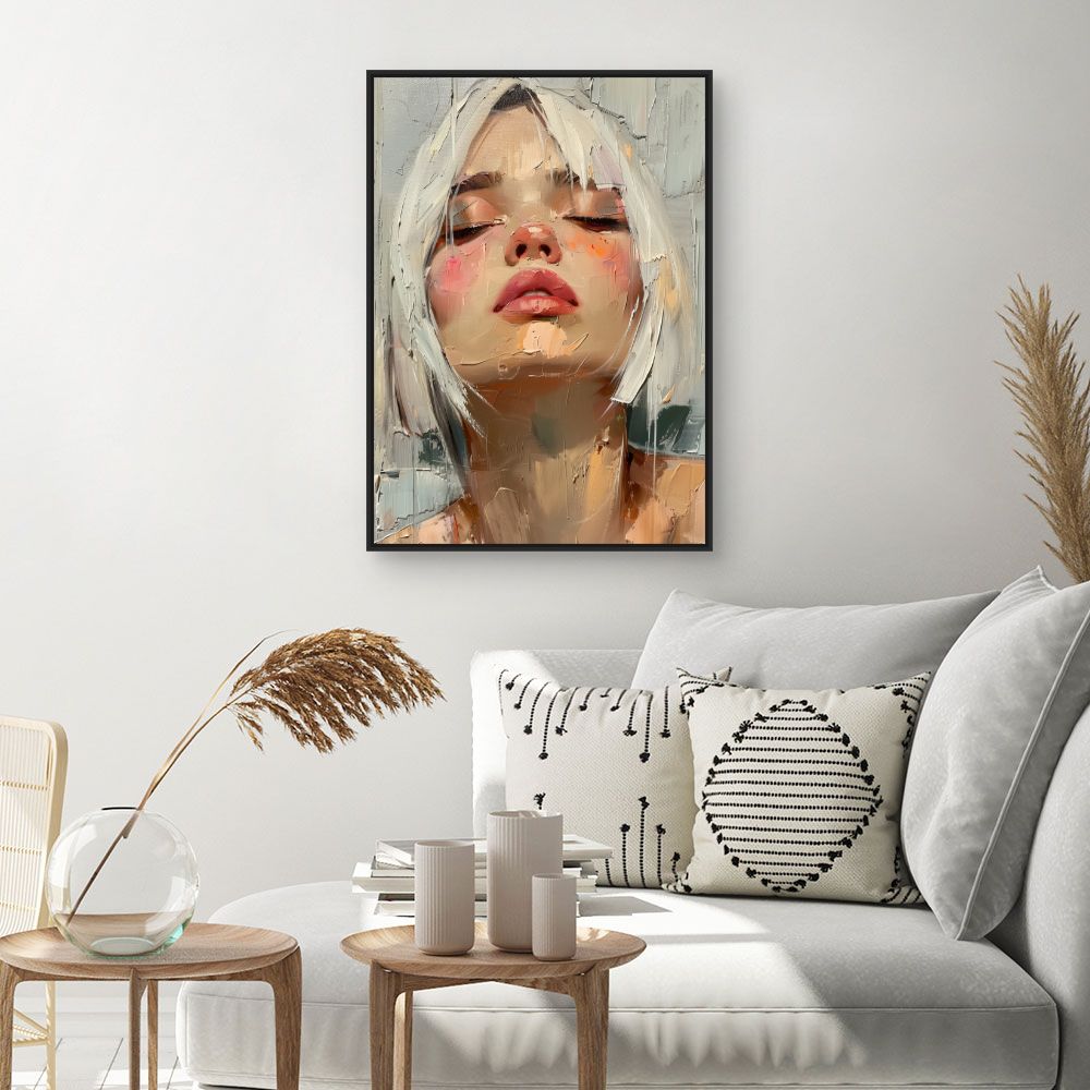 Toile "Portrait texturé"