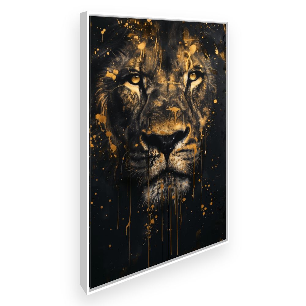 Toile Regard puissant lion – toile cadre blanc (slide 2)