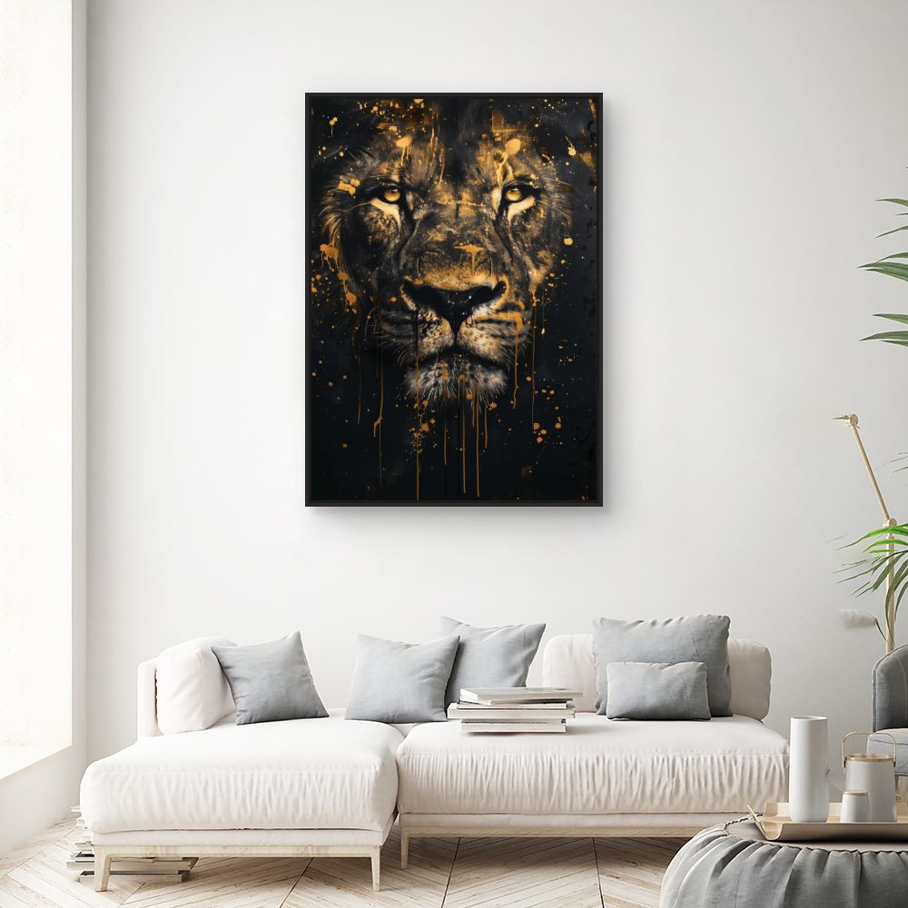 Toile "Regard puissant lion"