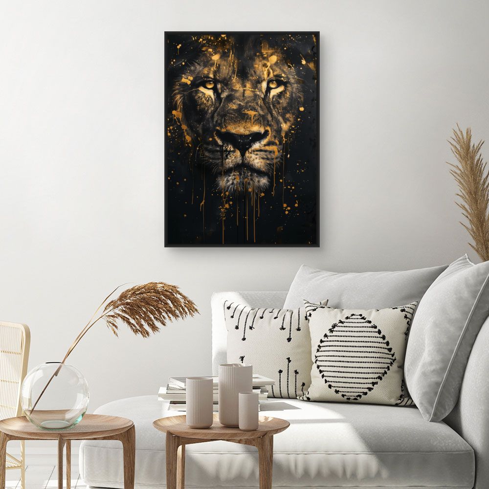 Toile "Regard puissant lion"
