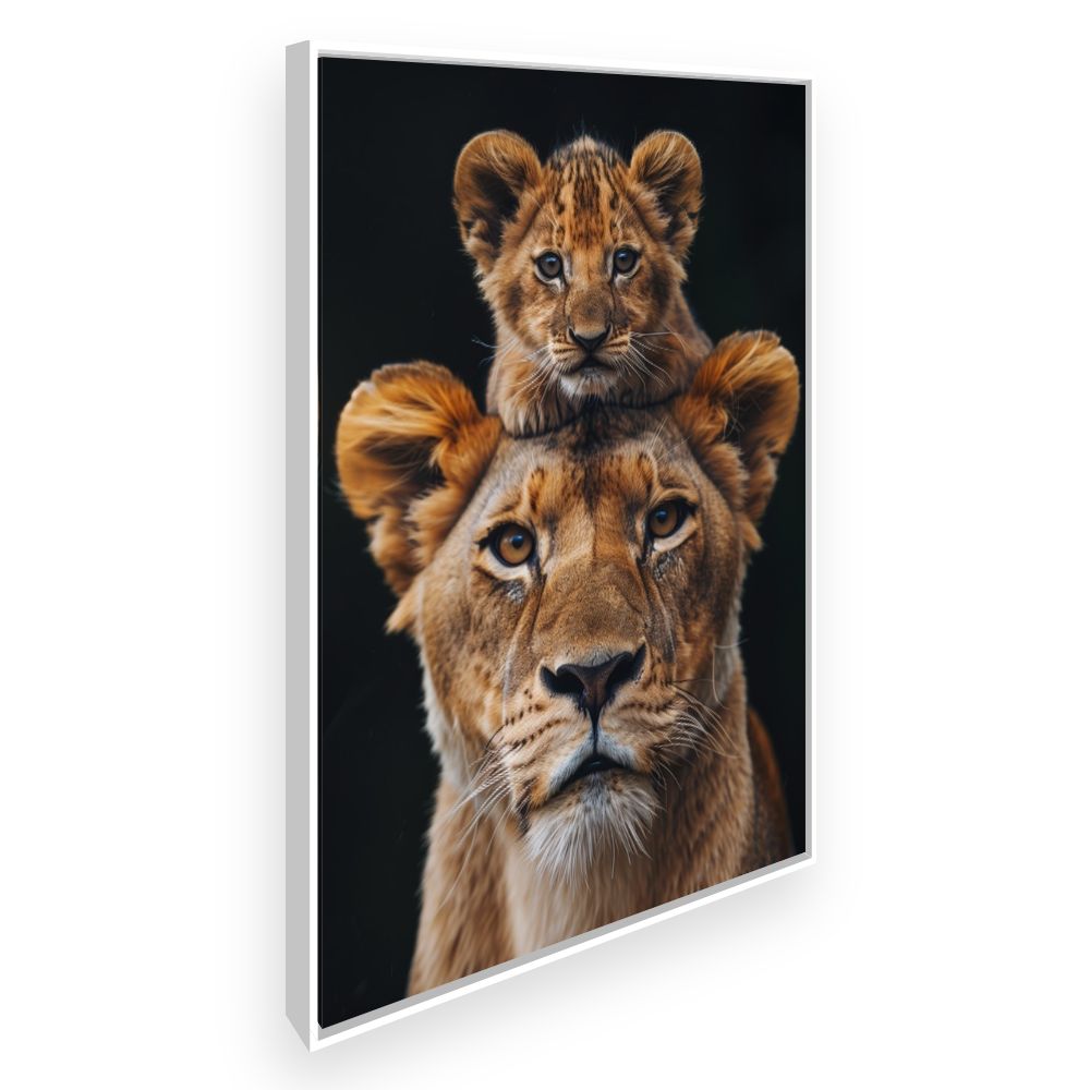 Toile Tête de lion – toile cadre blanc (slide 2)