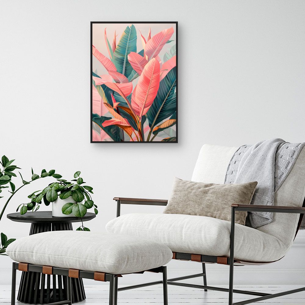 Toile "Feuillage exotique vibrant"