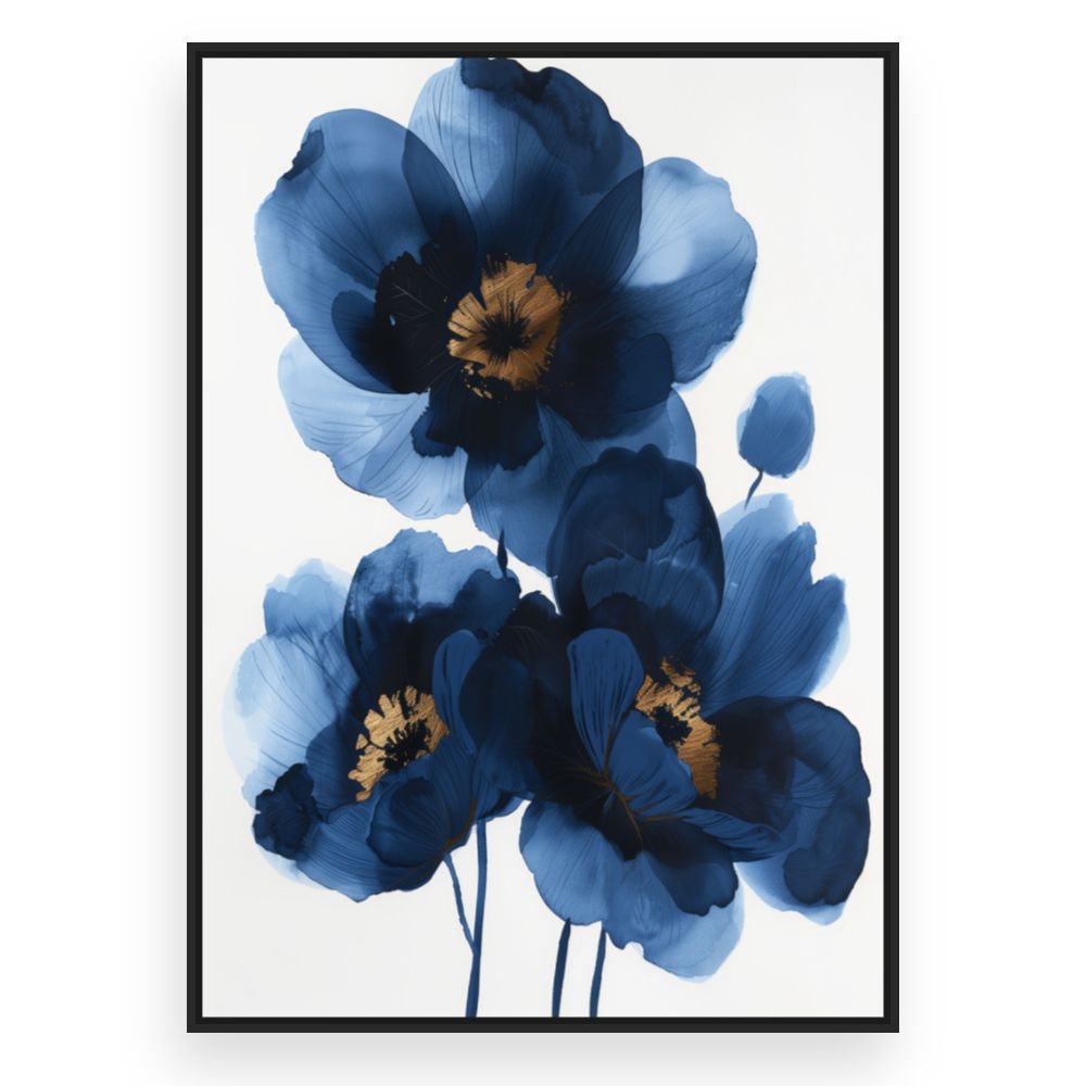 Toile Fleurs élégantes – toile cadre noir (slide 3)